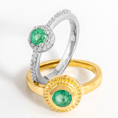 Bague en argent et Emeraude de Russie