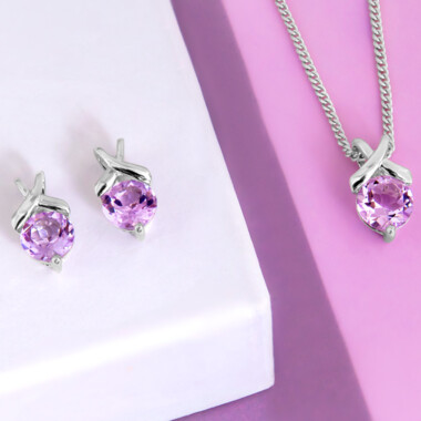 Lavendel-Amethyst-Silberohrringe