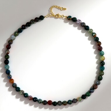 Collier en argent et Agate mousse