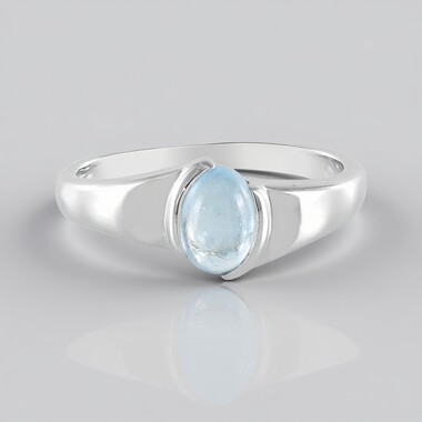 Bague en argent et Aigue-marine Ofiki