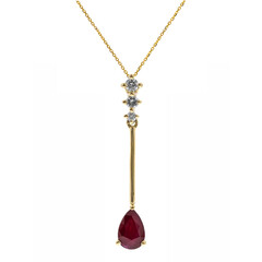 10K AAA Mozambique Ruby Gold Necklace