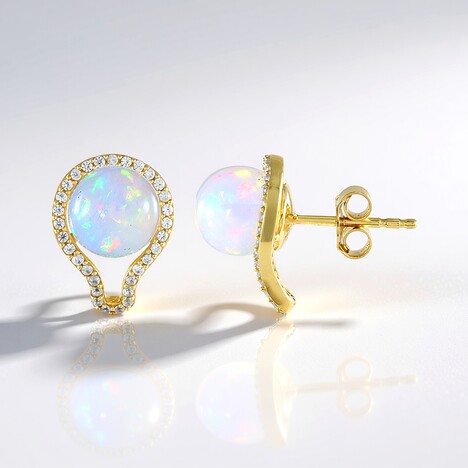 Boucles d'oreilles en argent et Opale Welo (de Melo Essence)