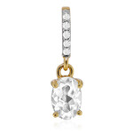 Pendentif en or et Opale hyalite du Mexique