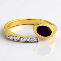 Anello in argento con Ametista (MONOSONO COLLECTION)