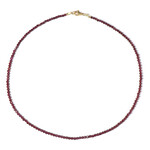 Zilveren halsketting met Mozambique granaten