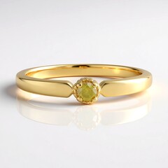 Anello in argento con Diamante Giallo I3