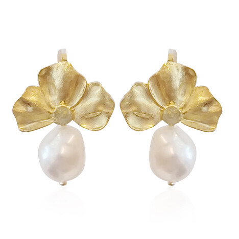 Zilveren oorbellen met Witte zoetwater kweekparels (Joias do Paraíso)