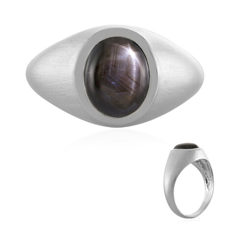 Black Star Sapphire Silver Ring (MONOSONO COLLECTION)