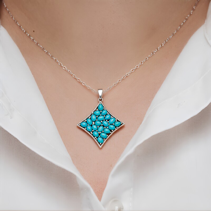 Sleeping Beauty-Türkis-Silberanhänger (Faszination Türkis)