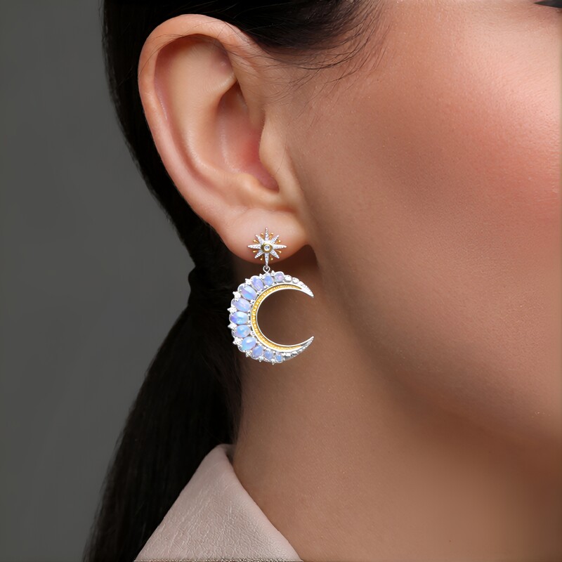 Orecchini in argento con Opale di Welo AAA (Dallas Prince Designs)