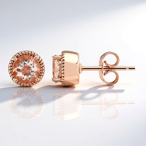 Boucles d'oreilles en argent et Morganite du Brésil