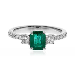 Gouden ring met een AAA Zambia smaragd