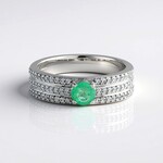 Anello in argento con Smeraldo Colombiano