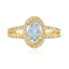 Brasilianischer Aquamarin-Silberring