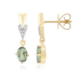Boucles d'oreilles en or et Tanzanite verte