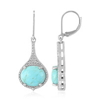 Boucles d'oreilles en argent et Turquoise bleue de Mohavie