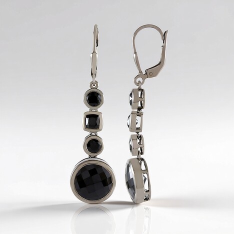 Orecchini in argento con Spinello Nero (KM by Juwelo)