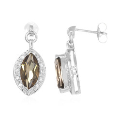 Pendientes en plata con Cuarzo ahumado