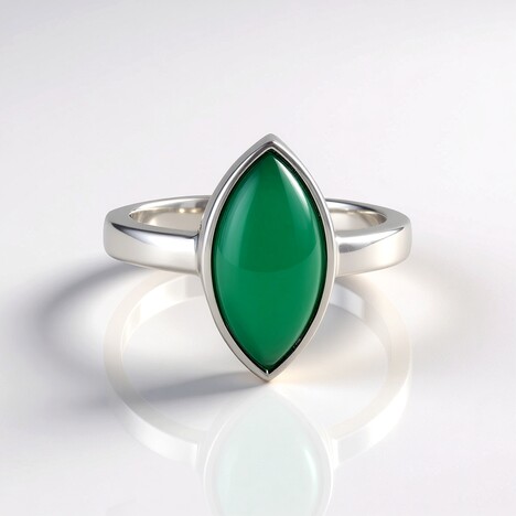 Anello in argento con Onice Verde