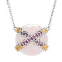 Rosenquarz-Silbercollier (Gems en Vogue)