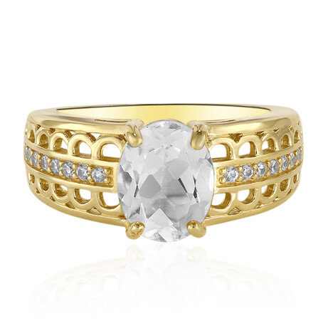 White Topaz Silver Ring