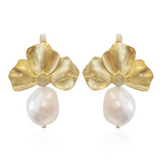 Zilveren oorbellen met Witte zoetwater kweekparels (Joias do Paraíso)