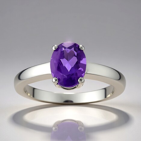 Anello in argento con Ametista Zambiana