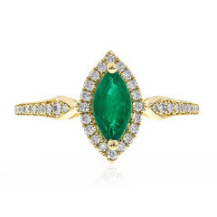 Gouden ring met een AAA Zambia smaragd