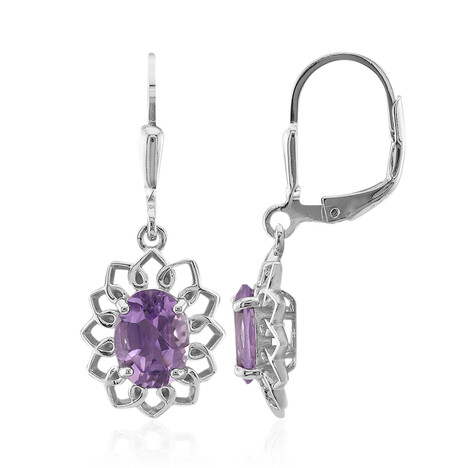 Boucles d'oreilles en argent et Améthyste