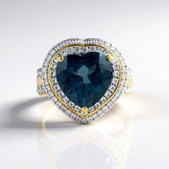 Bague en argent et Topaze bleu de Londres (Gems en Vogue)