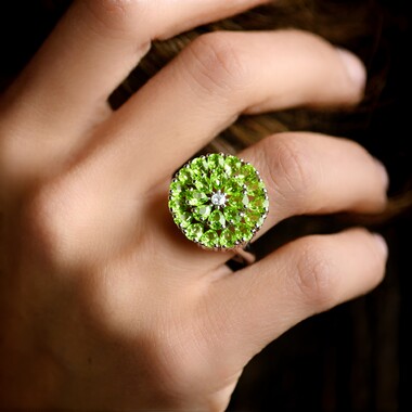 Bague en argent et Péridot