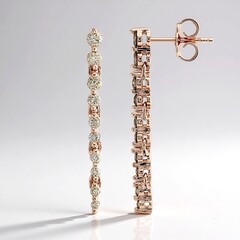 VS1 Argyle Rose De France Diamond Silver Earrings