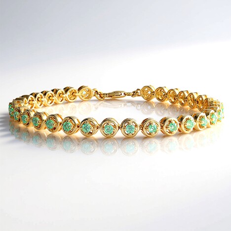 Bracciale in argento con Smeraldo Russo (Adela Silber)