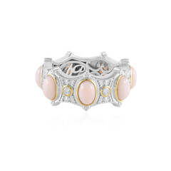Pinkfarbener Opal-Silberring