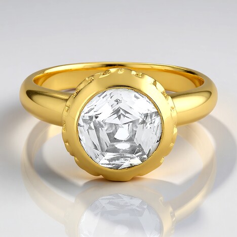 Anello in argento con Topazio Bianco