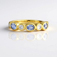Anello in argento con Zaffiro Ceylon Blu