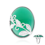 Zilveren ring met een groene agaat