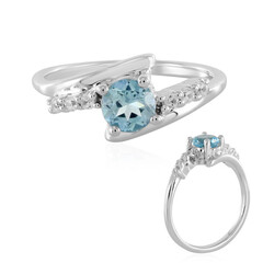 Bague en argent et Topaze bleu ciel