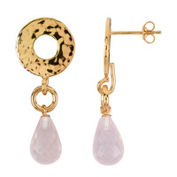 Boucles d'oreilles en argent et Quartz rose