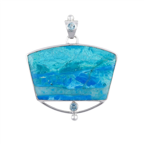 Atacama-Opal-Silberanhänger (Bali Barong)