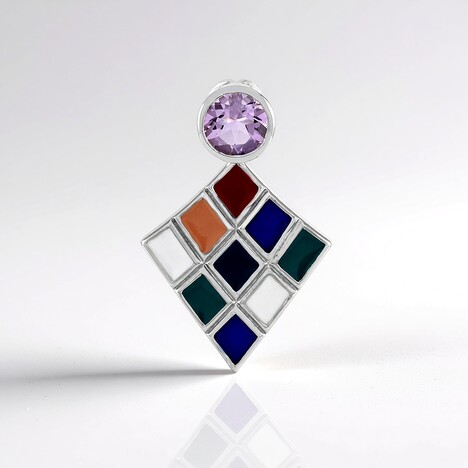 Ciondolo in argento con Ametista Rose de France (SAELOCANA)