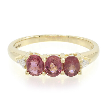 Nicht erhitzter Padparadscha-Saphir-Goldring
