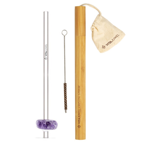 Glastrinkhalm Sambia-Amethyst (VitaJuwel)