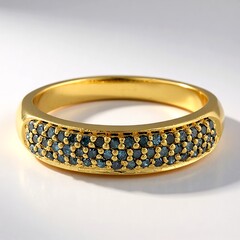 Anello placcato in oro con Diamante Fancy
