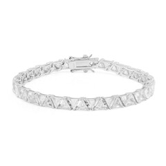 Zilveren armband met witte topaasstenen