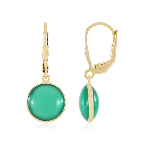 Pendientes en plata con Calcedonia verde