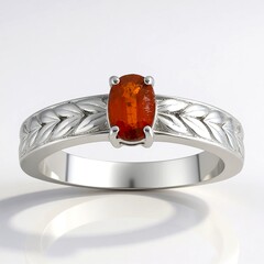 Bague en argent et Cyanite orange