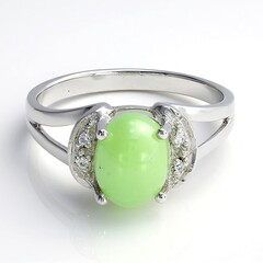 Anello in argento con Crisoprasio Imperiale