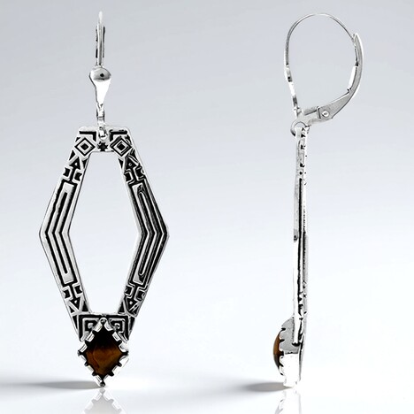 Orecchini in argento con Occhio di Tigre (Desert Chic)