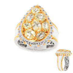 Zilveren ring met een champagne saffier (Gems en Vogue)